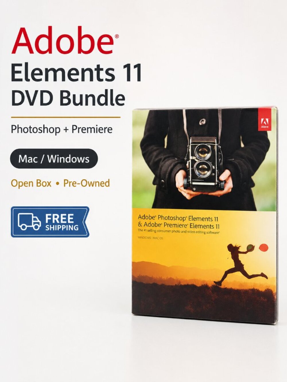 Adobe Photoshop Elements 11 Premiere Elements 11 DVD Mac Windows Boxed Software
